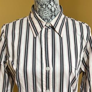 NWOT Michael Kors Women’s L/S Button Down Shirt, 12 Grey & Pink